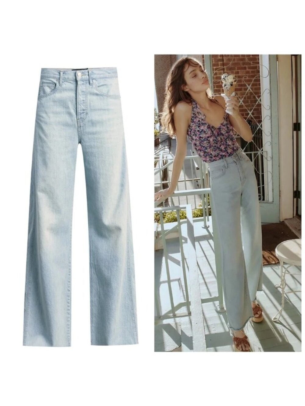 NWT Veronica Beard Taylor Relaxed Wide Leg High Rise Jean in Aire Size 27